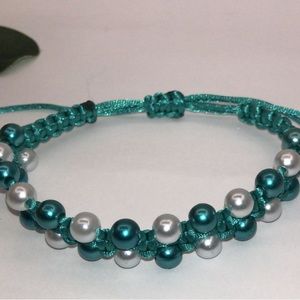 Macrame Double Bracelet featuring an array of different pearl colors - NEW